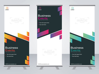 Business banner roll up set,standee banner template,Modern banner.