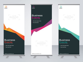 Business banner roll up set,standee banner template,Modern banner.