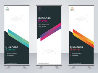 Business banner roll up set,standee banner template,Modern banner.