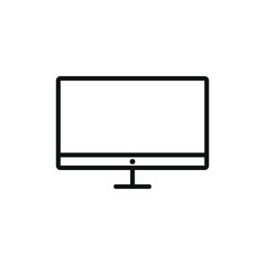 simple icon of a lcd tv monitor isolated on white background