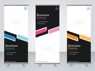 Business banner roll up set,standee banner template,Modern banner.