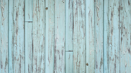 Old blue-green color wood planks backdrop texture background