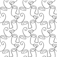 Abstract faces seamless pattern texture