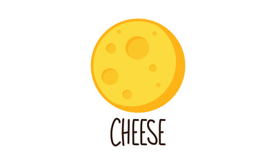 Cheese symbol. cheese logo design. moon.