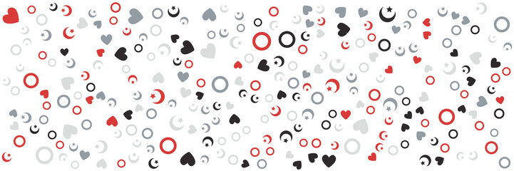 Celebration ramadan arabic islamic celebration line style icon with love circle dot star moon shape