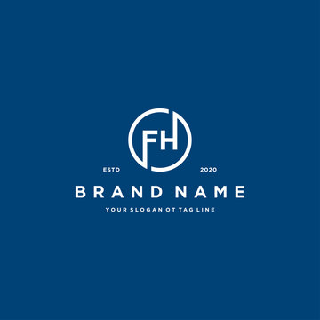 letter FH logo design vector