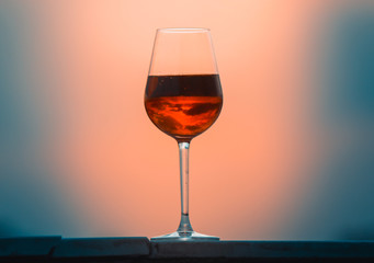 Clouds Reflection in a glass of red wine