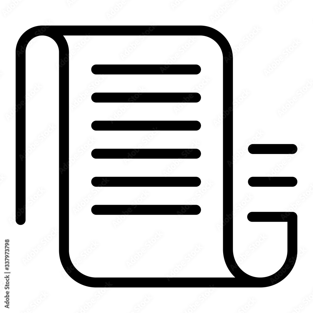 Poster scenario scroll icon. outline scenario scroll vector icon for web design isolated on white backgroun