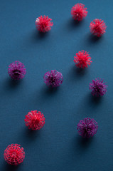 Coronavirus models on neutral background with copy space
