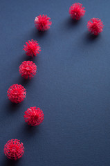 Coronavirus models on neutral background with copy space
