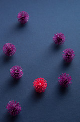 Coronavirus models on neutral background with copy space