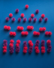 COVID-19 spread scheme. Coronavirus models on neutral background with copy space