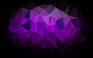 Dark Purple vector polygonal pattern. A vague abstract illustration with gradient. Elegant pattern for a brand book.