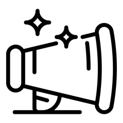 Loudspeaker icon. Outline loudspeaker vector icon for web design isolated on white background