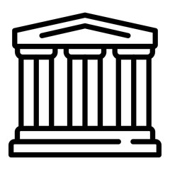 Greek temple icon. Outline greek temple vector icon for web design isolated on white background