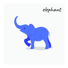 Cartoon elephant - cute character for children. Vector illustration in cartoon style.