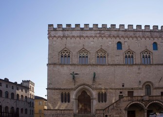 Fototapeta na wymiar Palazzo dei Priori historical building in Perugia city centre, Italy