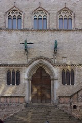 Fototapeta premium Palazzo dei Priori main entrance in Perugia city, Italy