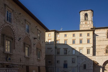 Fototapeta na wymiar Historic buildings in Perugia city centre