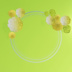 Floral frames. Floral wreath. Unique decoration for greeting card, wedding invitation, save the date. Space for your text. 3d.