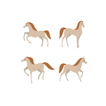 Cartoon horse sketch line icon. Сute animals set of icons. Childish print for nursery, kids apparel, poster, postcard, pattern.