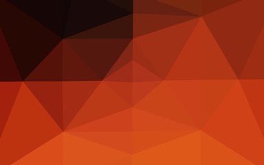 Dark Orange vector low poly layout. Triangular geometric sample with gradient.  Completely new design for your business.