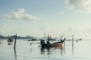 Obraz premium fishermans boats in the harbor