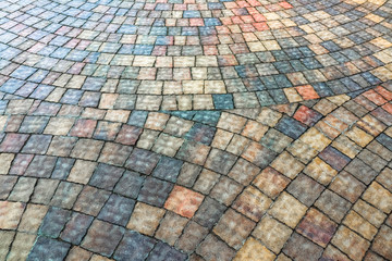 masonry wall paving stones as a background close up