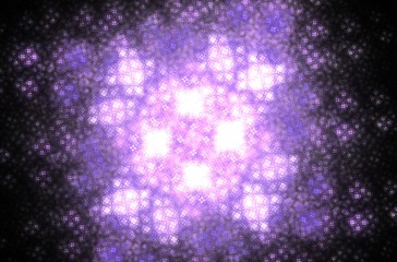 Beautiful line art illustration with fractal white purple on black background.Beautiful abstract background.