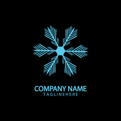 Snowflake Icon Vector Logo Template Illustration Design.