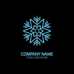Snowflake Icon Vector Logo Template Illustration Design.