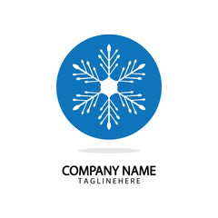 Snowflake Icon Vector Logo Template Illustration Design.