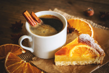 コーヒーとケーキ　カフェイメージ