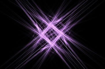 Fototapeta premium Beautiful line art illustration with fractal white purple on black background.Beautiful abstract background.