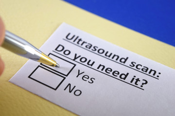 Obraz premium One person is answering question about ultrasound scan.