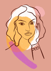 abstract woman face. fashion illustration