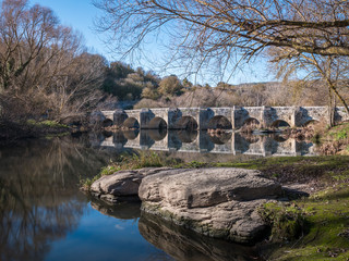 Fototapeta na wymiar Roman bridge at Trespuentes, Alava, Basque Country, Spain