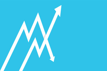 arrow up and arrow down. concept profit and loss trading. illustration Vector