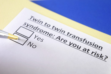 One person is answering question about twin to twin transfusion syndrome.