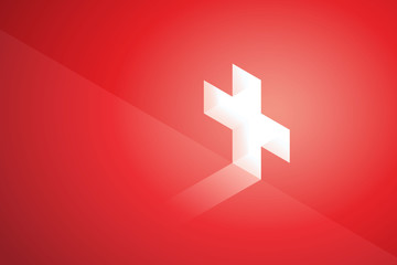 Medical shining in the wall red of the hole at light falls. illustration Vector