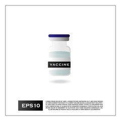 Vaccine ampoules bottle vector icon