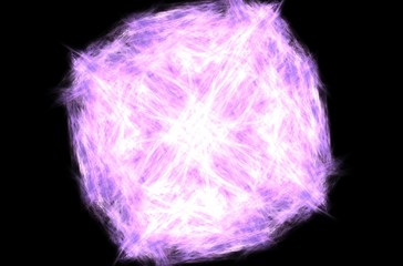 Beautiful line art illustration with fractal white purple on black background.Beautiful abstract background.