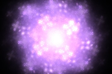 Beautiful line art illustration with fractal white purple on black background.Beautiful abstract background.