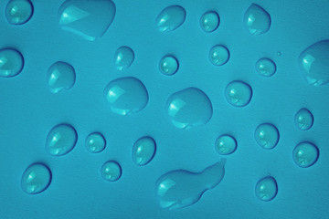 Water drops on blue background