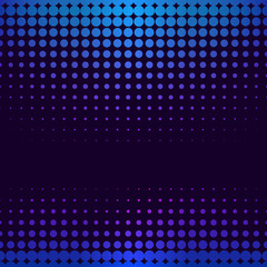 Halftone gradient pattern. Halftone dots colorful texture for your design. Abstract neon dark blue background. Vector illustration
