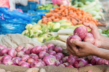 farmers market vegetables, unrecognizable person