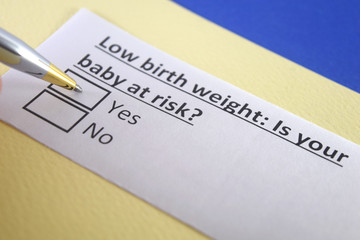 One person is answering question about low birth weight.