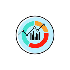 Analytics logo - data business technology finance information graph chart statistics report marketing growth diagram vector office corporate info graphic statistic analytic