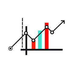 Analytics logo - data business technology finance information graph chart statistics report marketing growth diagram vector office corporate info graphic statistic analytic