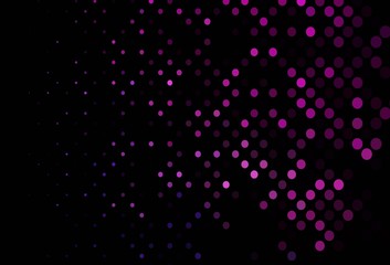 Dark Purple, Pink vector backdrop with dots.